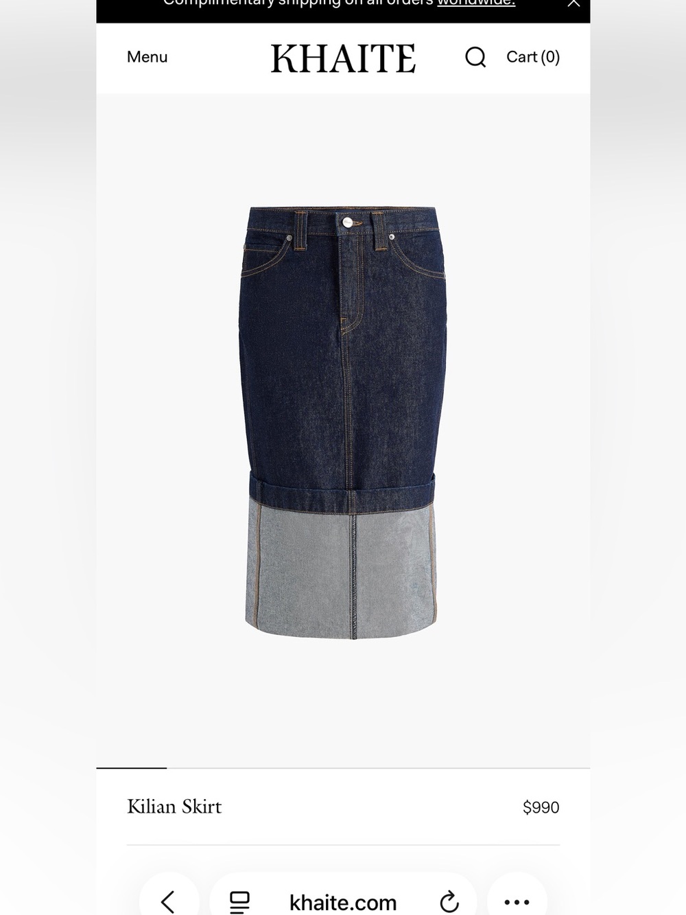 Khaite denim skirt